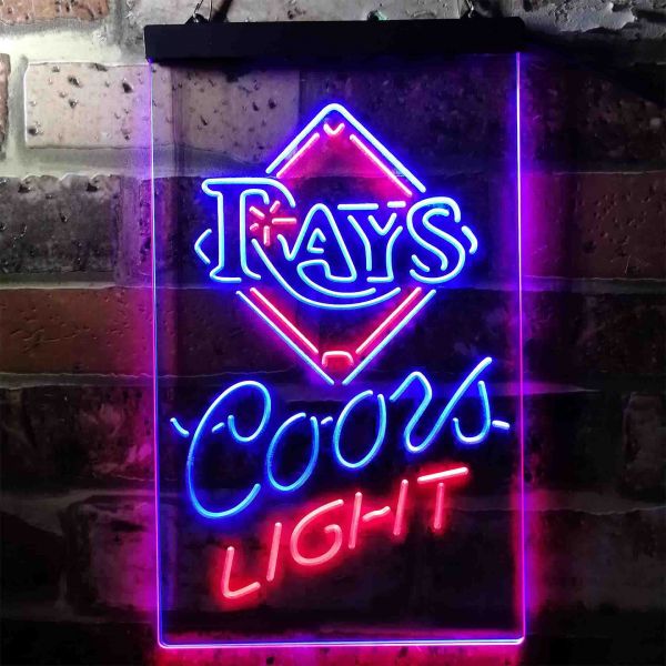 Tampa Bay Rays Coors Light Dual LED Neon Light Sign